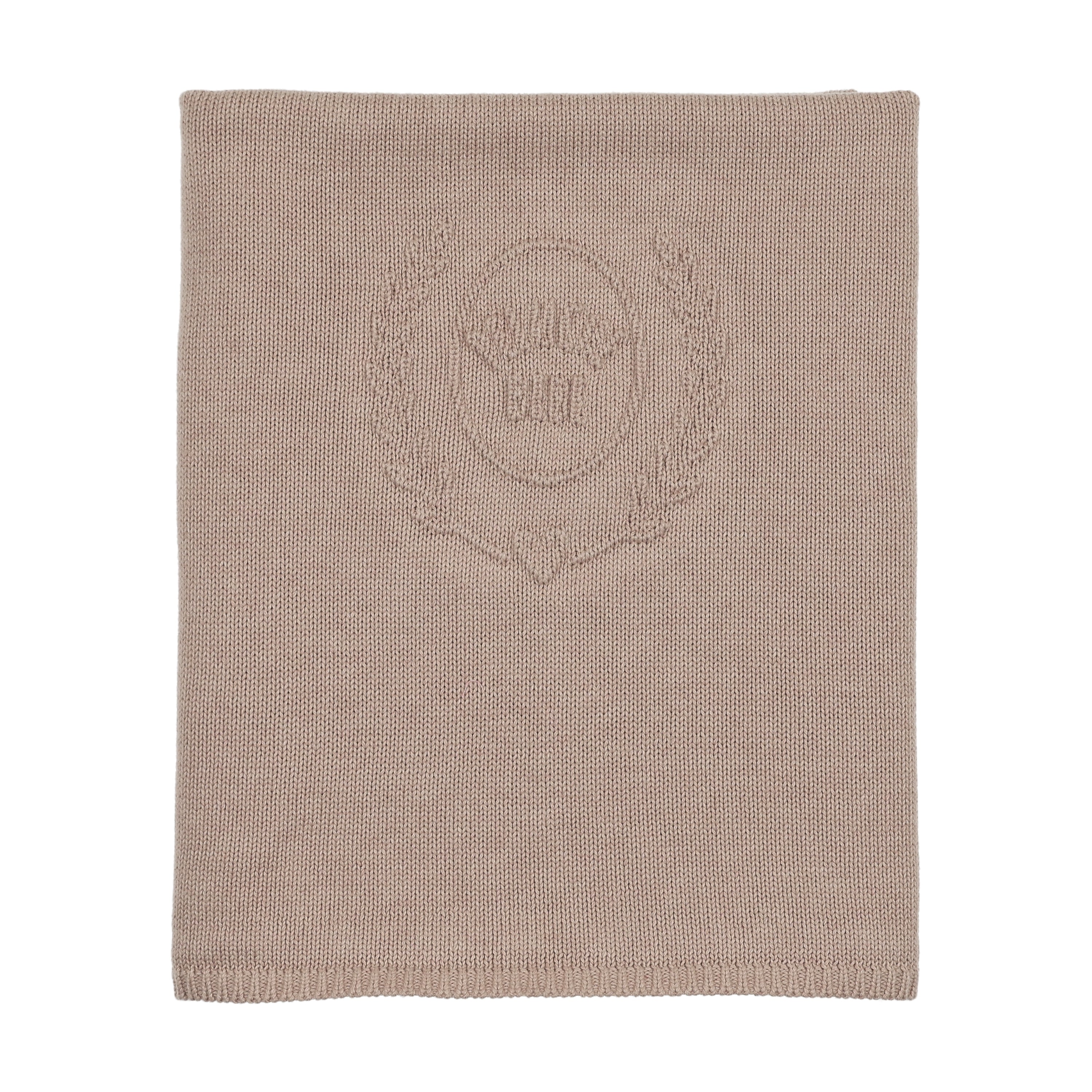 Peluche Embossed Knit Blanket - Taupe