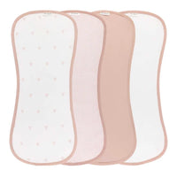 Ely's & Co Gingham Bear 4 Pack Burp Cloth- Pink