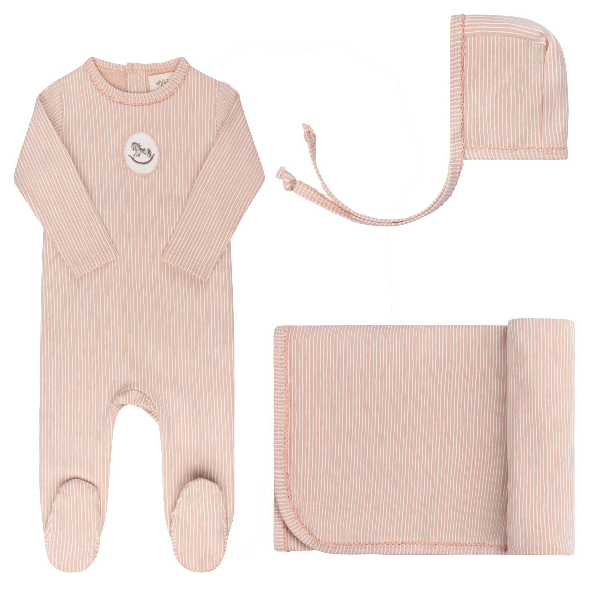 Aurora Rocking Horse Layette Set - Pink