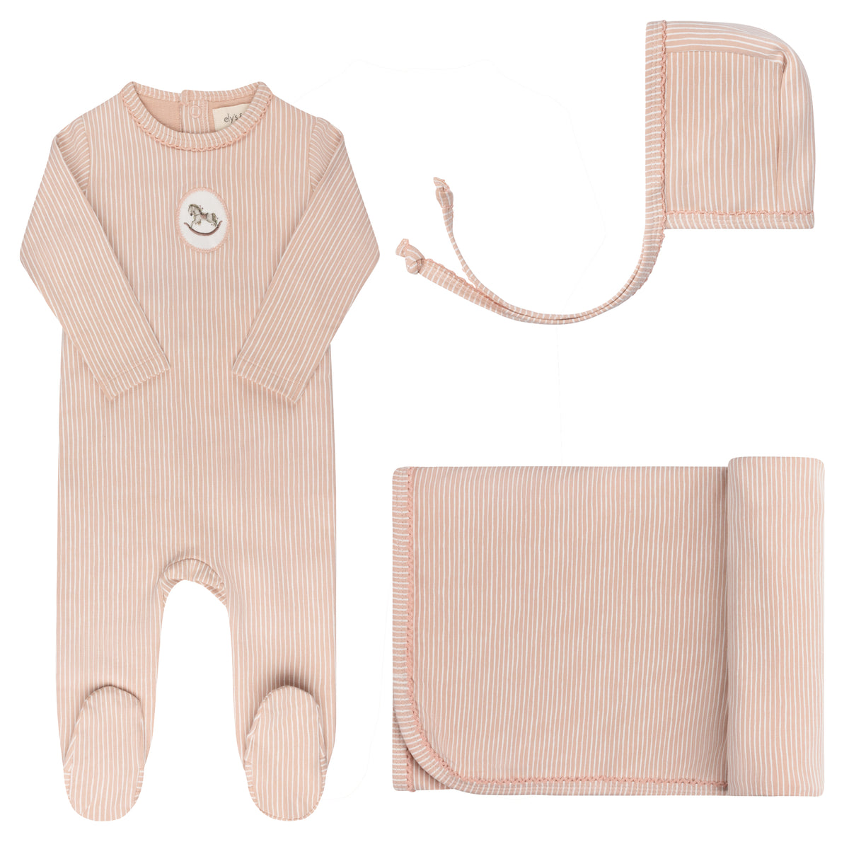 Aurora Rocking Horse Layette Set - Pink