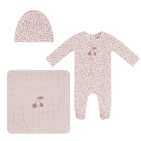 Lux All Over Cherry Print Layette Set