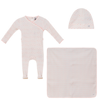 Little Fragile Printed Mock Wrapover Layette Set