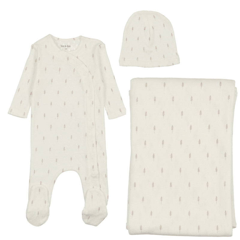 Bee & Dee Pointelle Wheat Layette Set