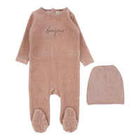 Lilette Velour Bonjour Footie & Hat