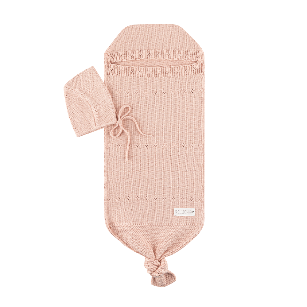 Peluche Pointelle Knit Cocoon & Bonnet