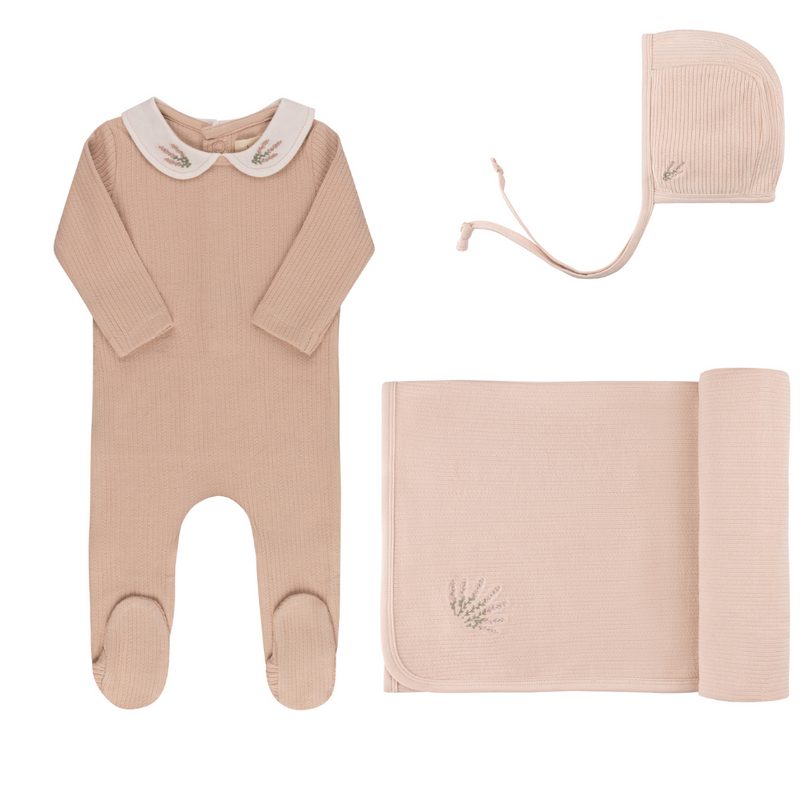 Ely's & Co Embroidered Collar Layette Set