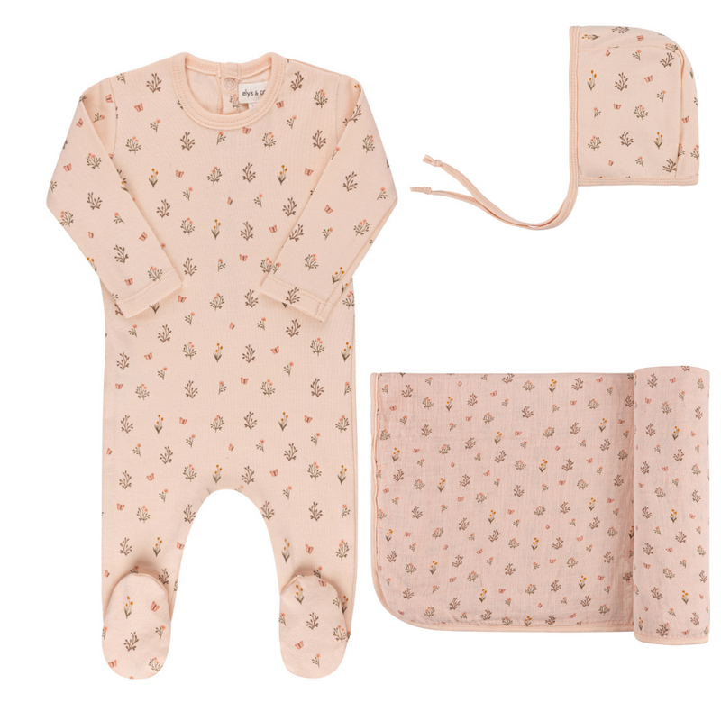 Elys &  Co Garden Floral Print Layette Set