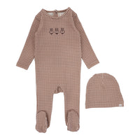 Lilette Gingham Bunny Footie & Hat