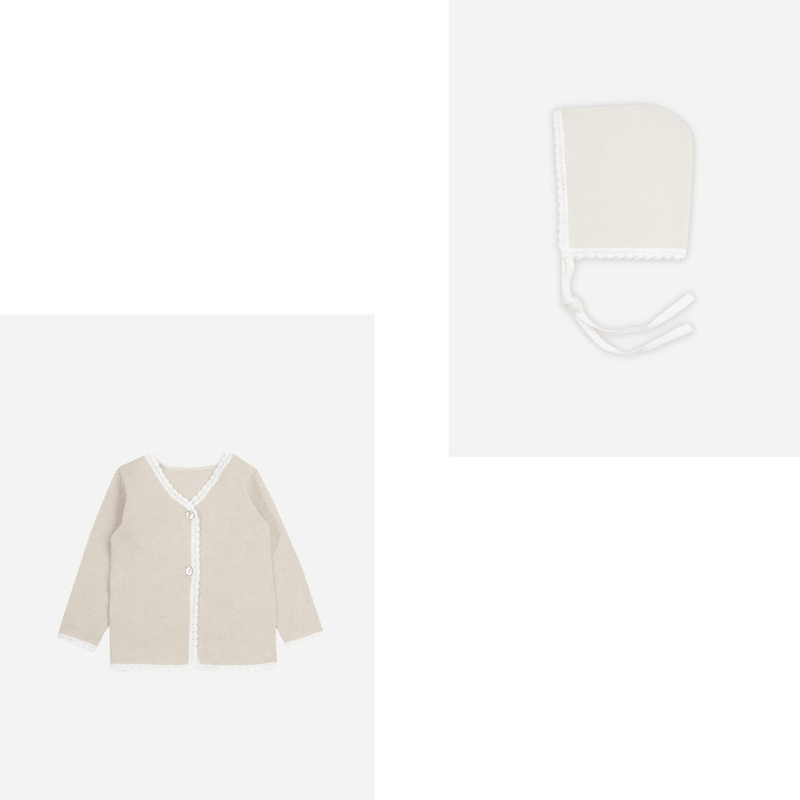 Kipp Scallop Edge Cardigan & Bonnet