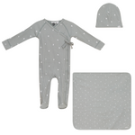 Little Fragile Ribbed Scattered Leaves Layette Set