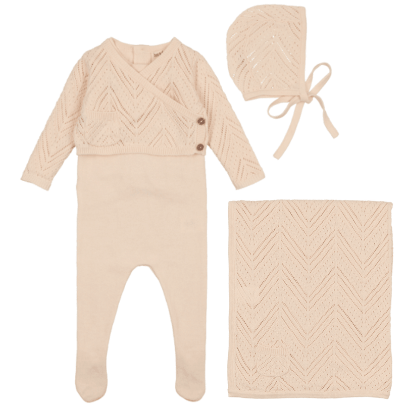 Bee & Dee Crochet Sweater Knit Layette Set