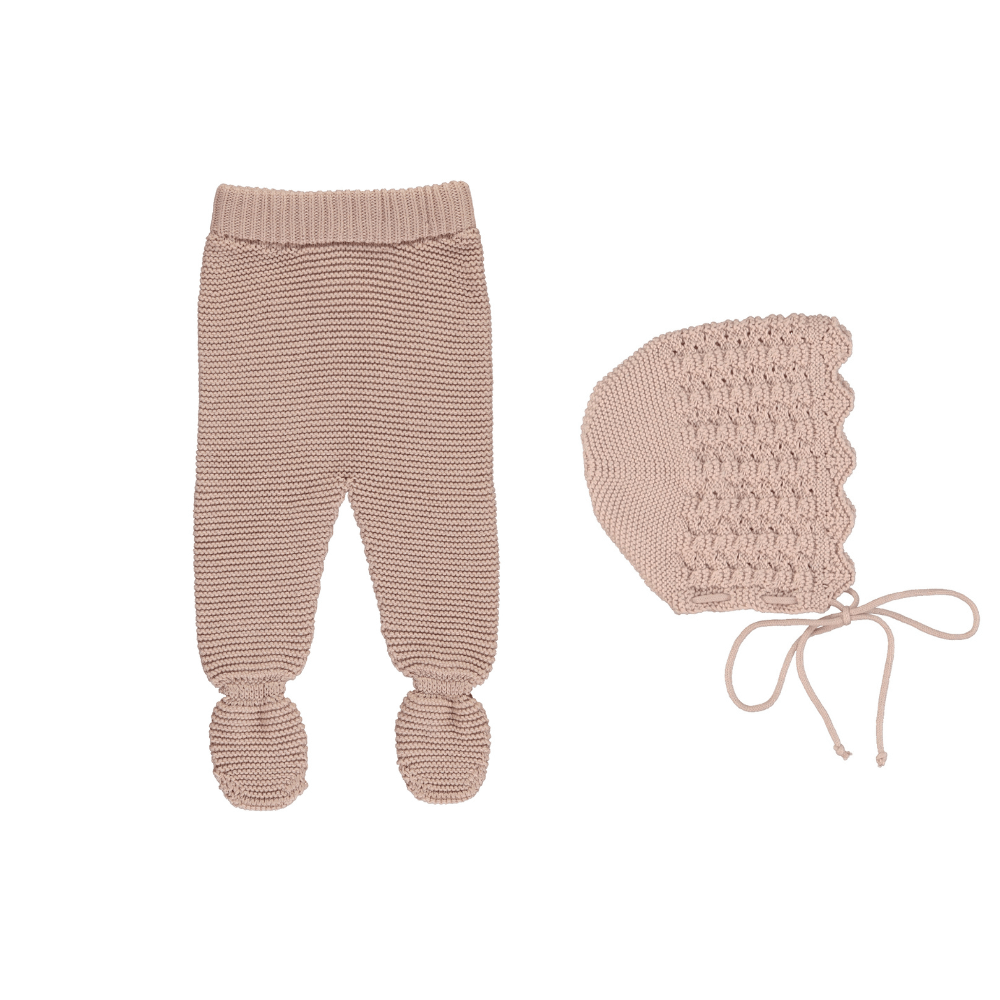 Bebe Organic Silvia Leggings, Sweater, Bonnet Set