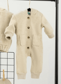 Mini P Rib Trimmed Wool Overall