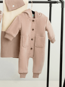 Mini P Rib Trimmed Wool Overall