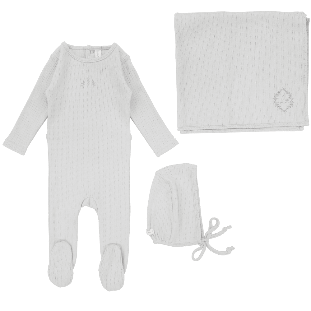 Lilette Striped Pointelle Layette Set