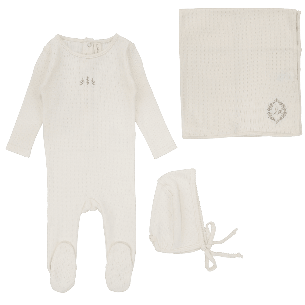 Lilette Striped Pointelle Layette Set