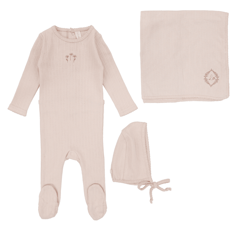 Lilette Striped Pointelle Layette Set