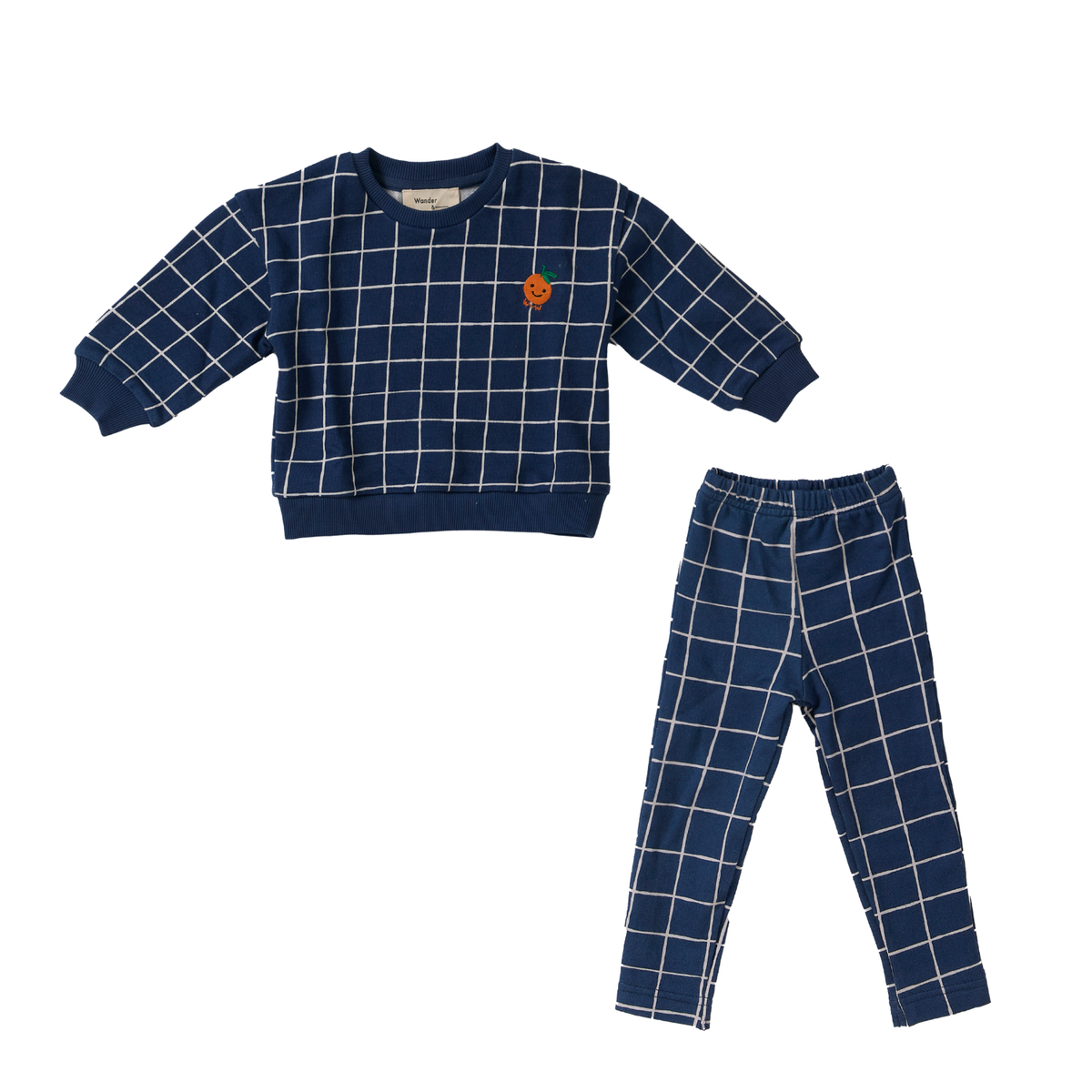 Wander & Wonder Navy Check Sweater & Leggings