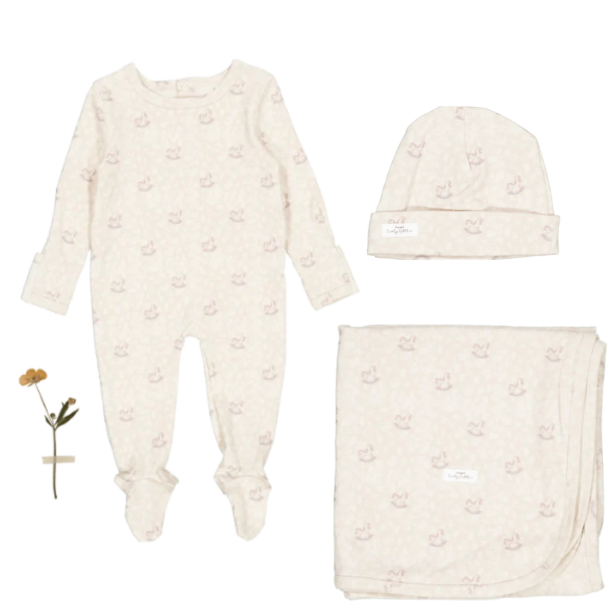 Lovely Littles Printed Layette Set - Heirloom Pony