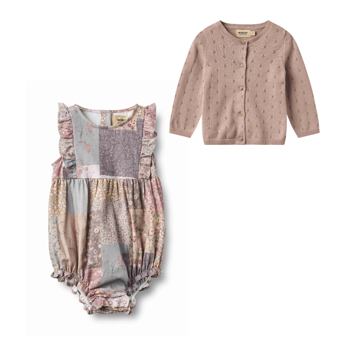 Wheat Emmaline Romper & Cardigan