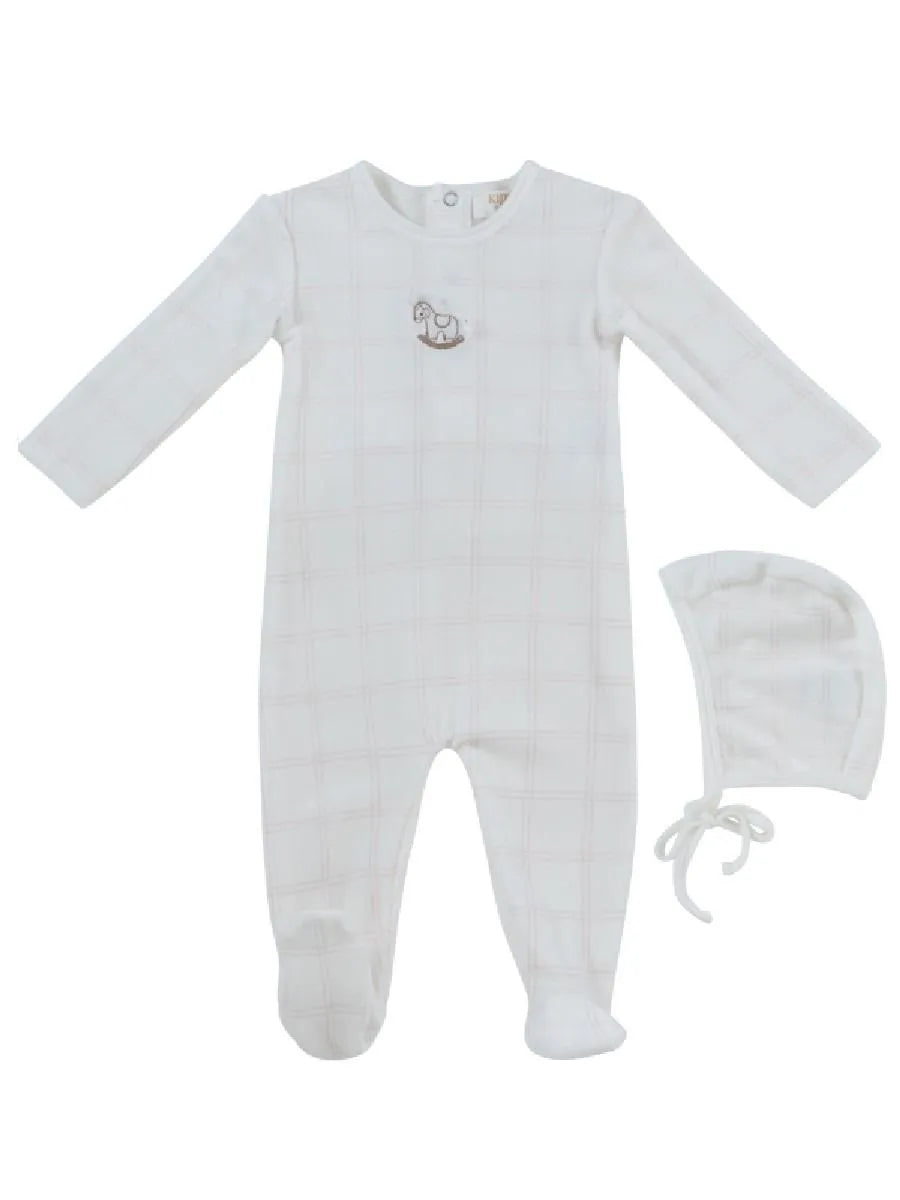 Kipp Whinny Plaid Footie & Hat - Pink