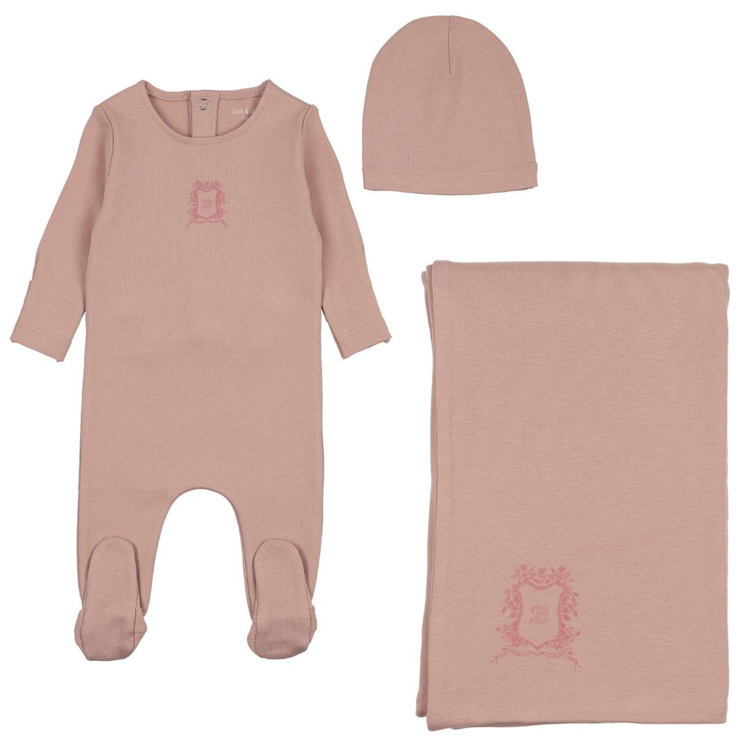 Bee & Dee Classic Crest Layette Set - Rose