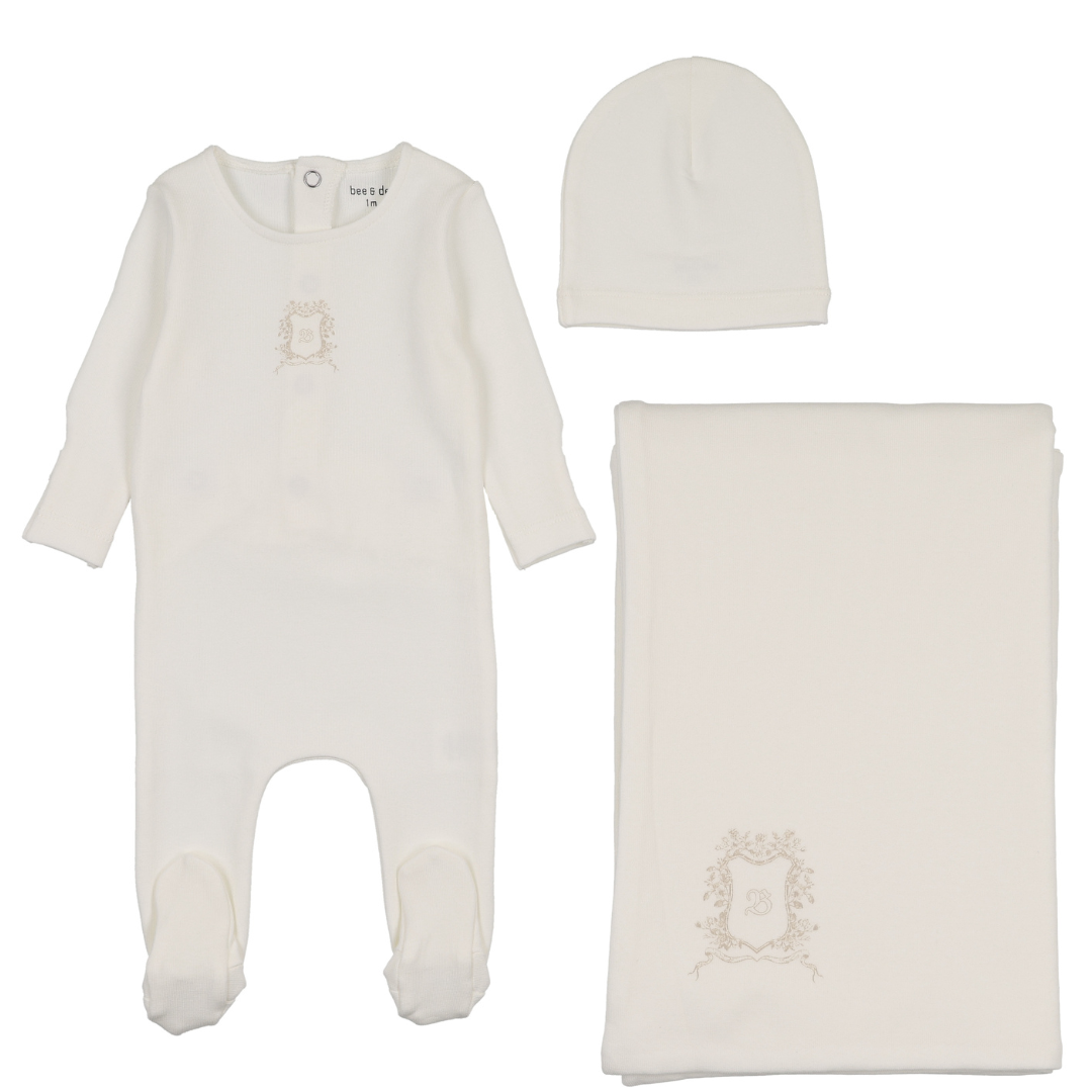 Bee & Dee Classic Crest Layette Set - White Boys