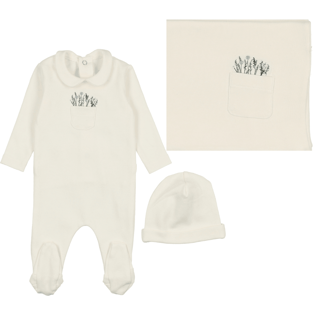 Mabel Embroidered Pocket Layette Set