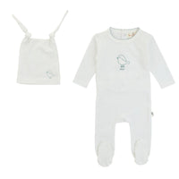 Bondoux Birdie Embroidery Footie & Beanie