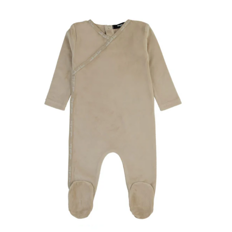 Noggi Worded Velour Wrap Trim Footie