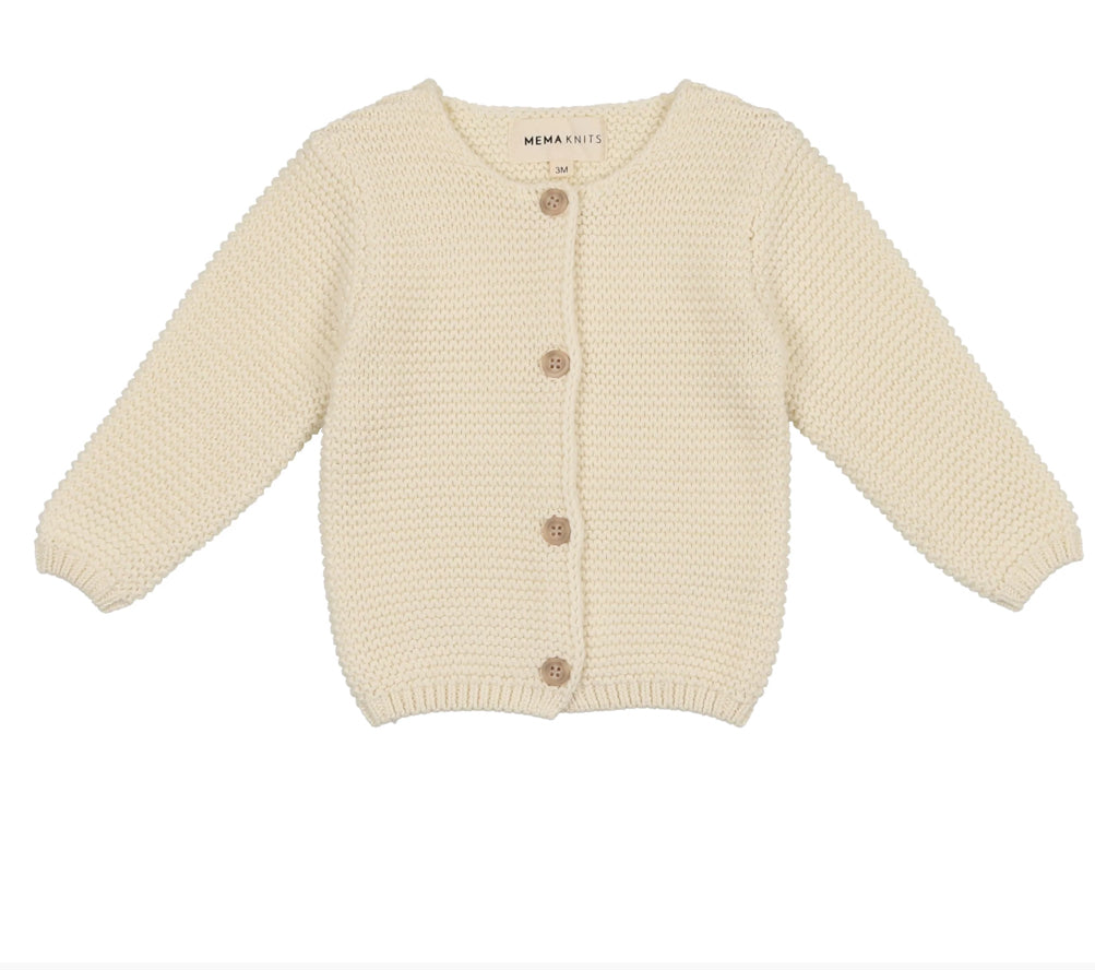 Mema Knits pearl knit cardigan and bonnet – Babys breath layette