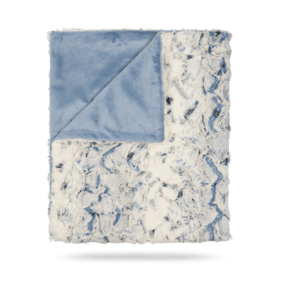 Peluche Lux Fur Blanket Speckled Blue