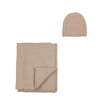 Peluche Waffle Knit Blanket & Beanie