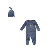 Kipp Rib Velour B Footie and Bonnet