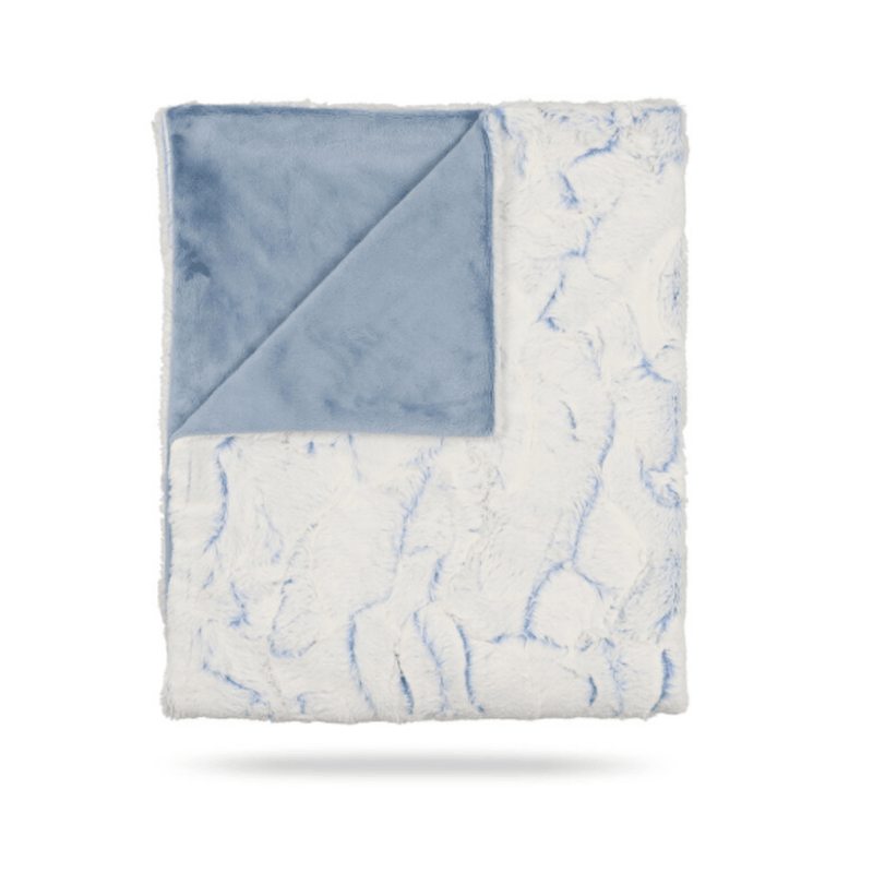 Peluche Lux Fur Blanket Crushed Blue Frost