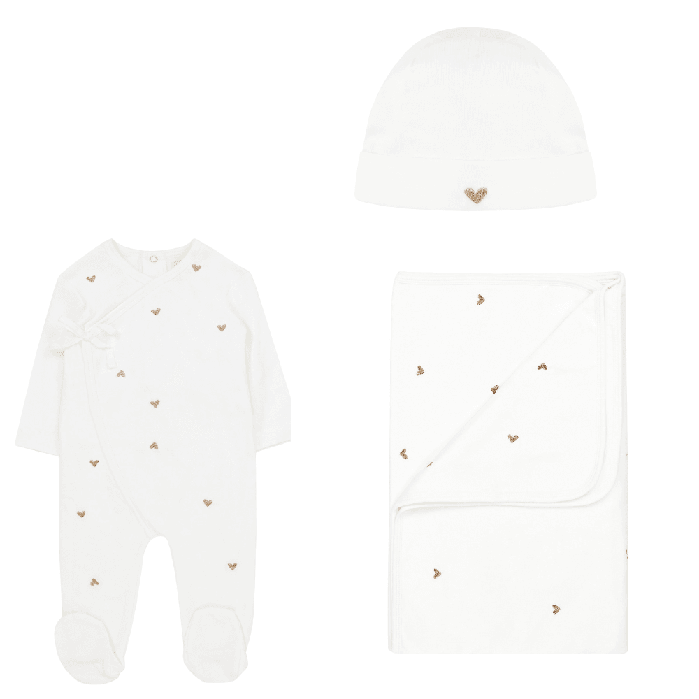 Kipp Heart Embroidered Layette Set