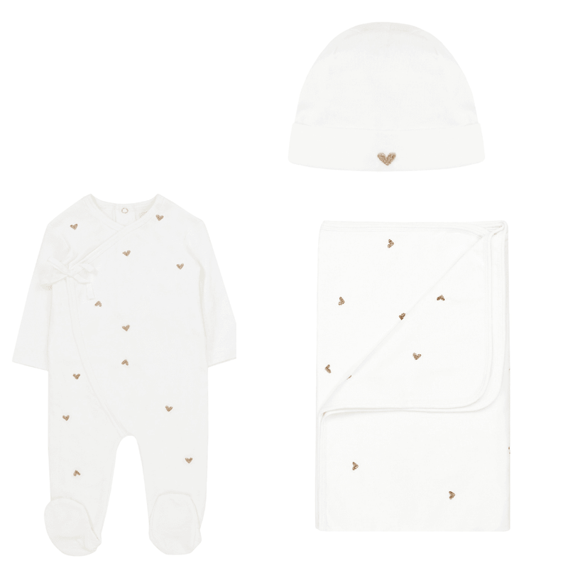 Kipp Heart Embroidered Layette Set