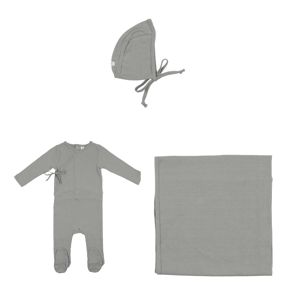 Lilette Pointelle Wrapover Layette set