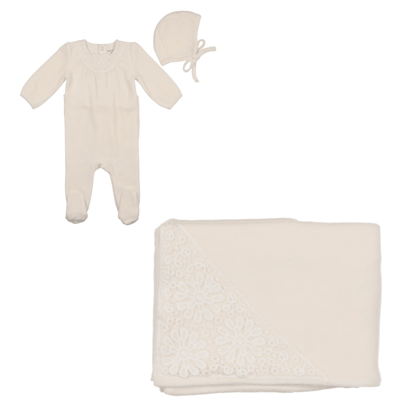 Bee & Dee Eyelet Velour Layette Set