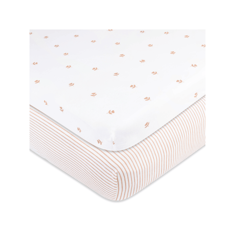 Elys & Co Pink Tulip two pack crib sheets