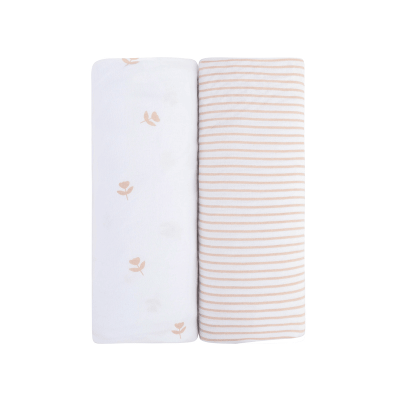 Elys & Co Pink Tulip two pack crib sheets