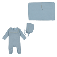 Bee & Dee Embroidered Linen Pointelle Collection Layette set