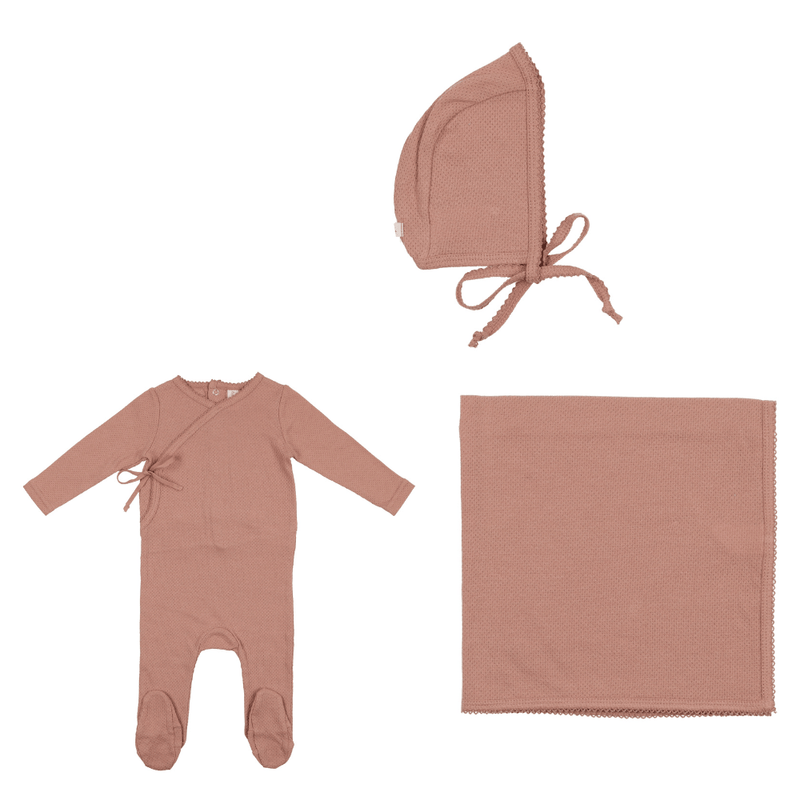 Lilette Pointelle Wrapover Layette set