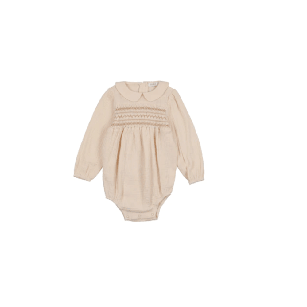 Coco Blanc Peter Pan Embroidered Romper