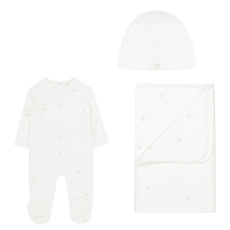 Kipp Heart Embroidered Layette Set