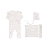 Elys & Co Brushed Cotton Tiny Flower Kimono Layette set