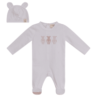 Bebe Bella Baby Bear Printed footie & hat