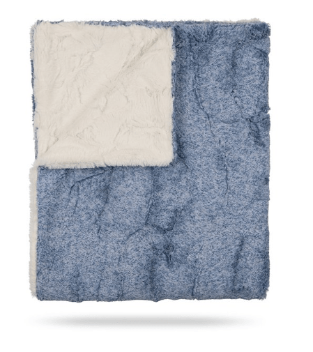 Peluche Lux Fur Blanket Bluewash and Nautral