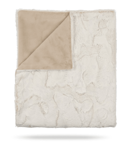 Peluche Lux Fur Blanket Crushed Latte Frost