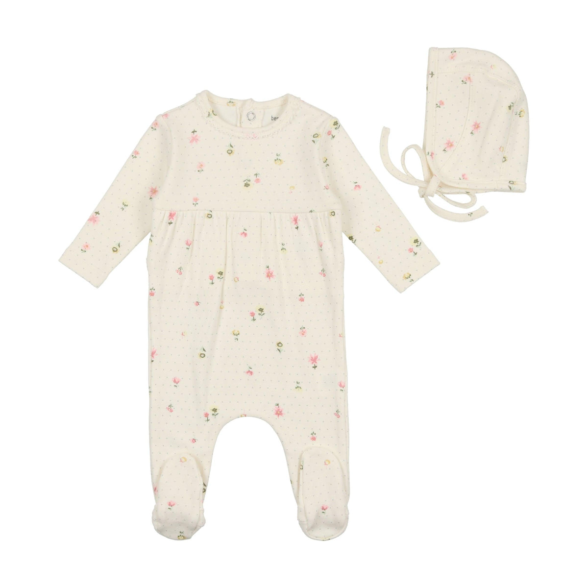 Bee & Dee Floral Dot Collection Footie with Bonnet